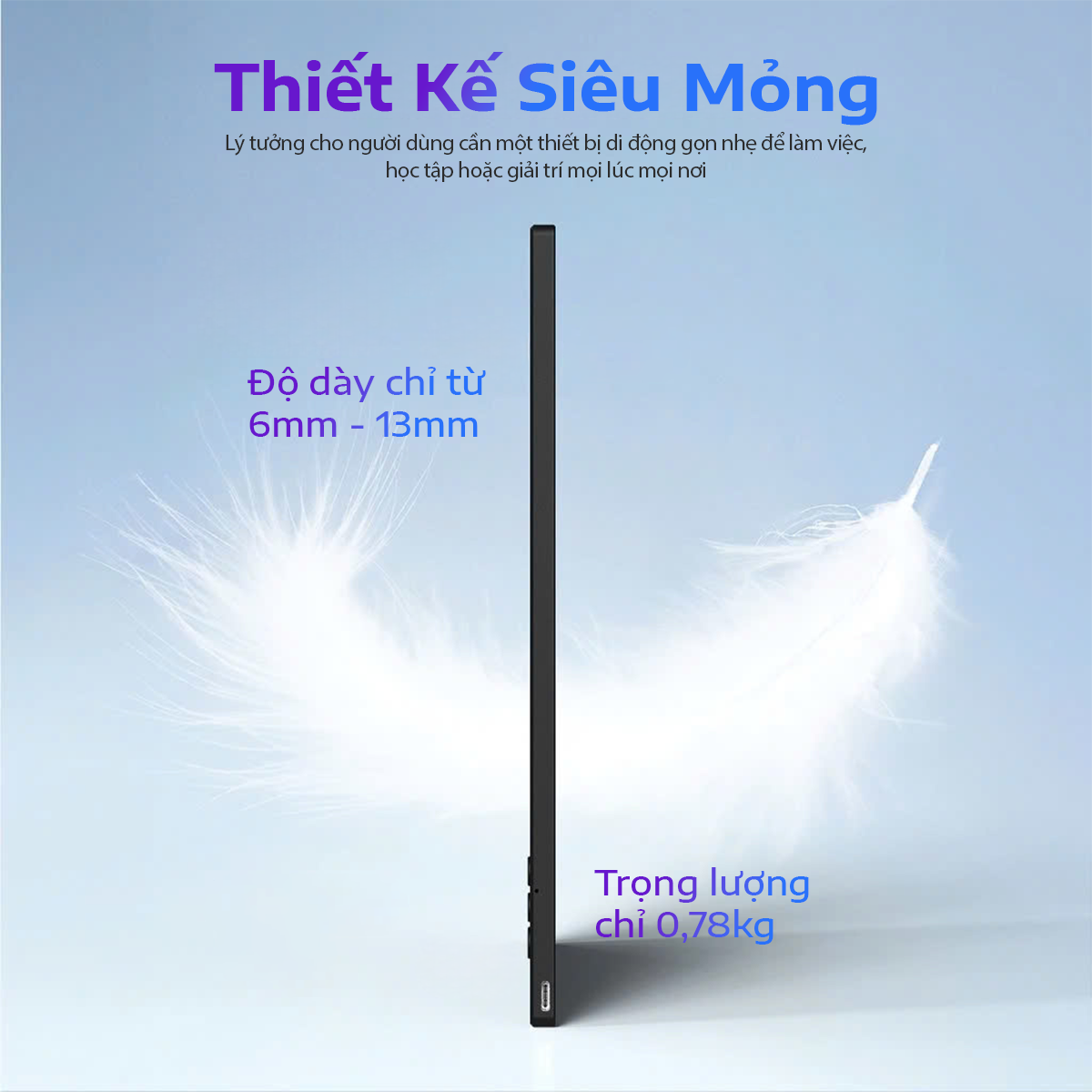 Màn hình di động 15.6 inch IPS FHD Type C HDMI - Cho máy tính, điện thoại