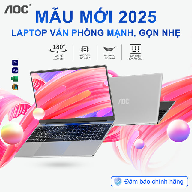 Laptop AOC NoteBook giá rẻ 15.6 inch, Intel N5095, Ram 16GB, SSD 512GB, Win 11 - Bảo hành 2 năm