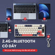 Bàn phím gaming không dây AOC GK300 77 phím, 3 chế độ (Bluetooth/2.4G/USB-C), LED RGB, pin 4000mAh, gõ êm chống ồn