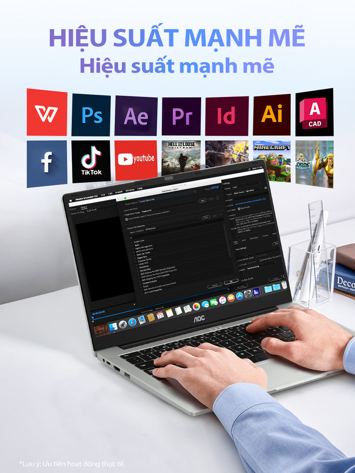 Laptop AOC 14 inch I3-1215U – RAM 16GB, SSD 512GB, thiết kế mỏng nhẹ, phù hợp học tập & văn phòng, bảo hành 1 năm