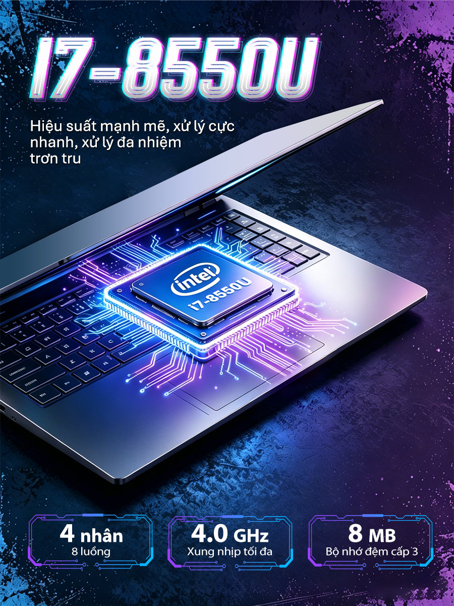 Laptop Gaming VIAMEI i7-8550U RAM 16GB SSD 512GB GTX 1060 6GB Màn 17.3 FHD Chơi Game Mượt