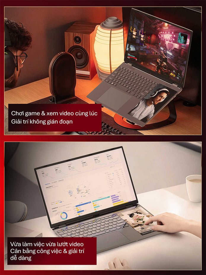 Laptop 2 Màn Hình DS156 N100 – 16GB RAM – 512GB SSD – Màn hình phụ 7