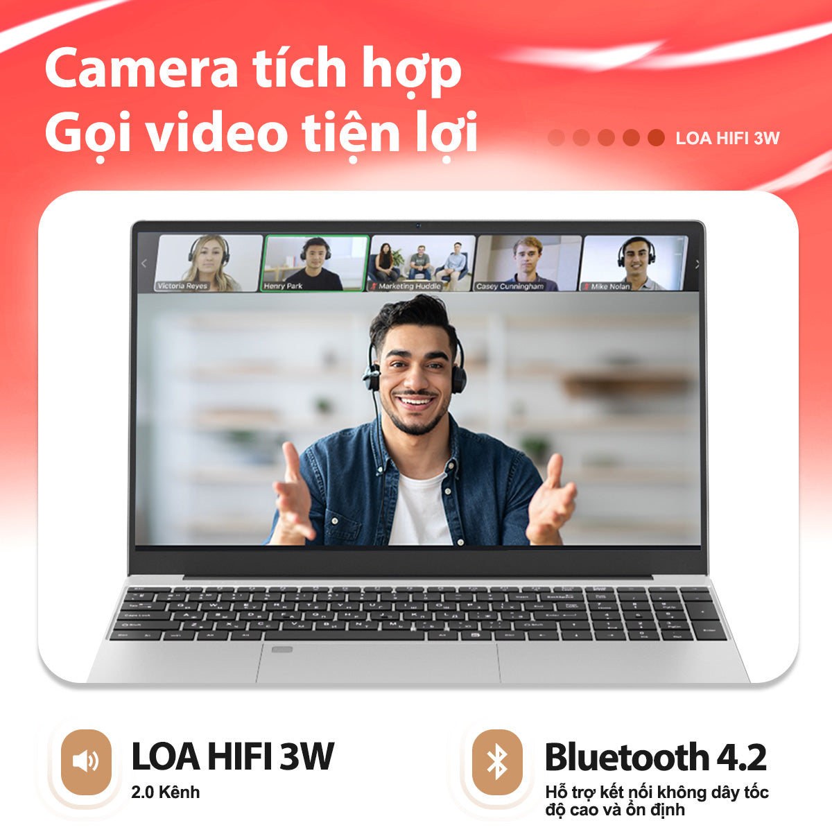 Laptop AOC NoteBook giá rẻ 15.6 inch, Intel N5095, Ram 16GB, SSD 512GB, Win 11 - Bảo hành 2 năm