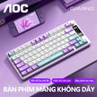 Bàn phím gaming không dây AOC GK300 77 phím, 3 chế độ (Bluetooth/2.4G/USB-C), LED RGB, pin 4000mAh, gõ êm chống ồn