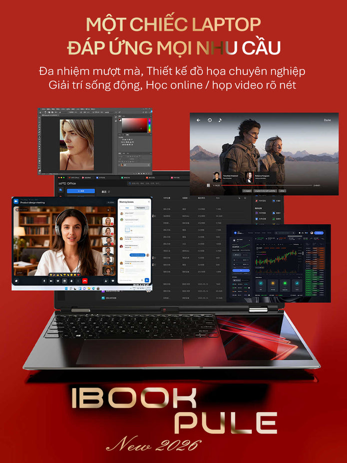 Laptop 2 Màn Hình DS156 N100 – 16GB RAM – 512GB SSD – Màn hình phụ 7