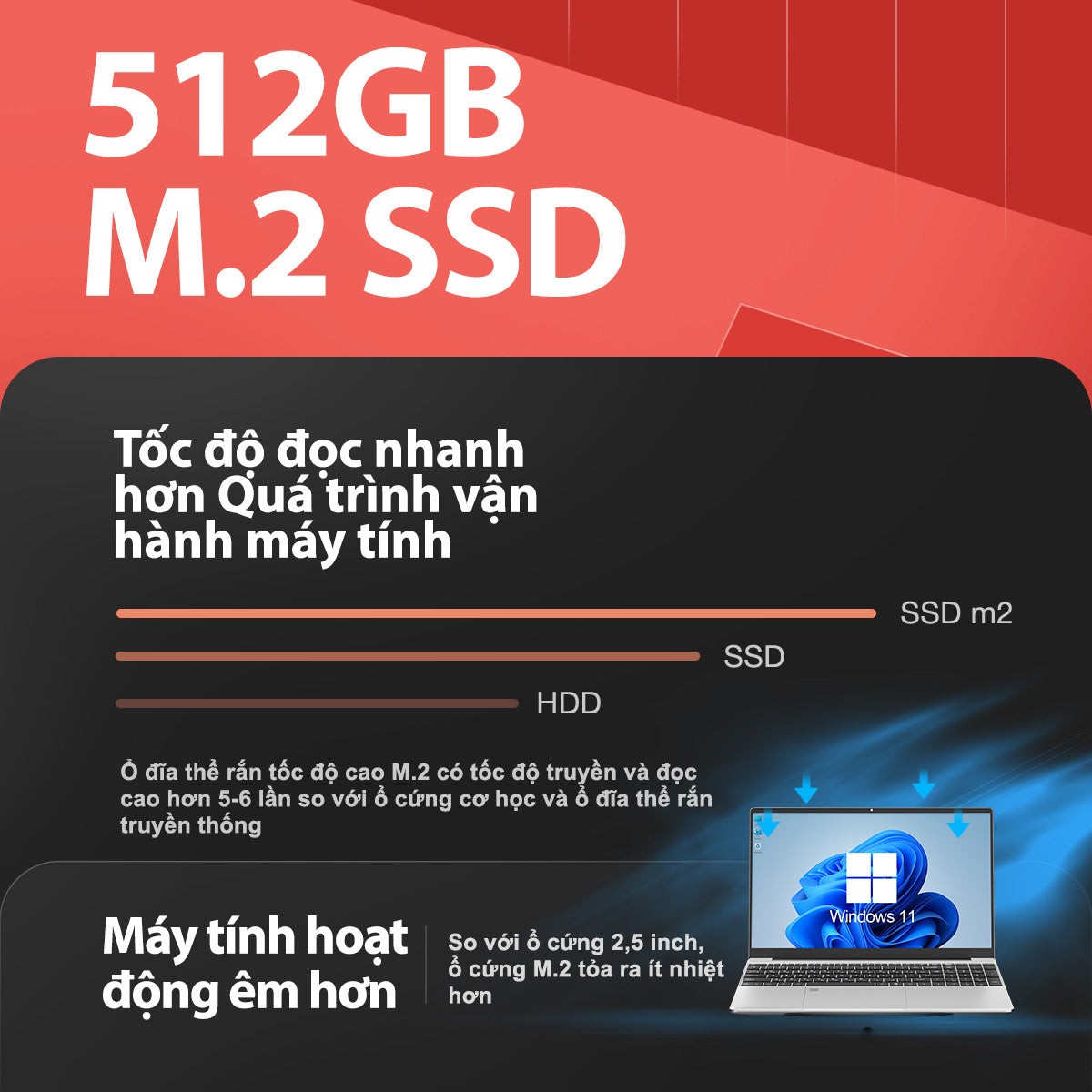 Laptop AOC NoteBook giá rẻ 15.6 inch, Intel N5095, Ram 16GB, SSD 512GB, Win 11 - Bảo hành 2 năm
