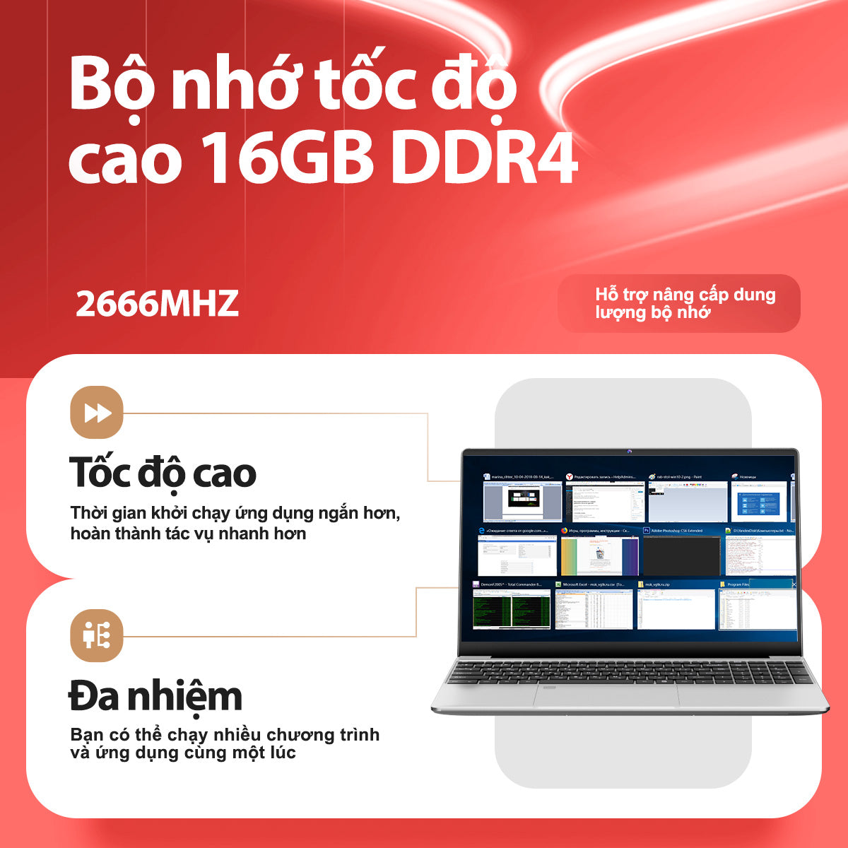 Laptop AOC NoteBook giá rẻ 15.6 inch, Intel N5095, Ram 16GB, SSD 512GB, Win 11 - Bảo hành 2 năm