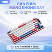 Bàn phím gaming không dây AOC GK300 77 phím, 3 chế độ (Bluetooth/2.4G/USB-C), LED RGB, pin 4000mAh, gõ êm chống ồn