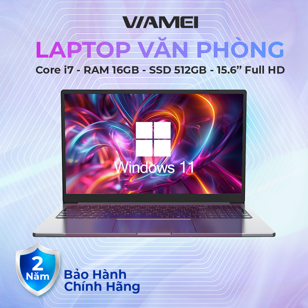Laptop NoteBook viamei 15.6 inch Intel Core i7-7500U GPU rời NVIDIA MX330 16GB 512GB Win11 pro Máy mới 100%, chính hãng